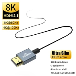 Cable MOSHOU Micro HDMI macho hembra 8K 60Hz Ultra Delgado Flexible