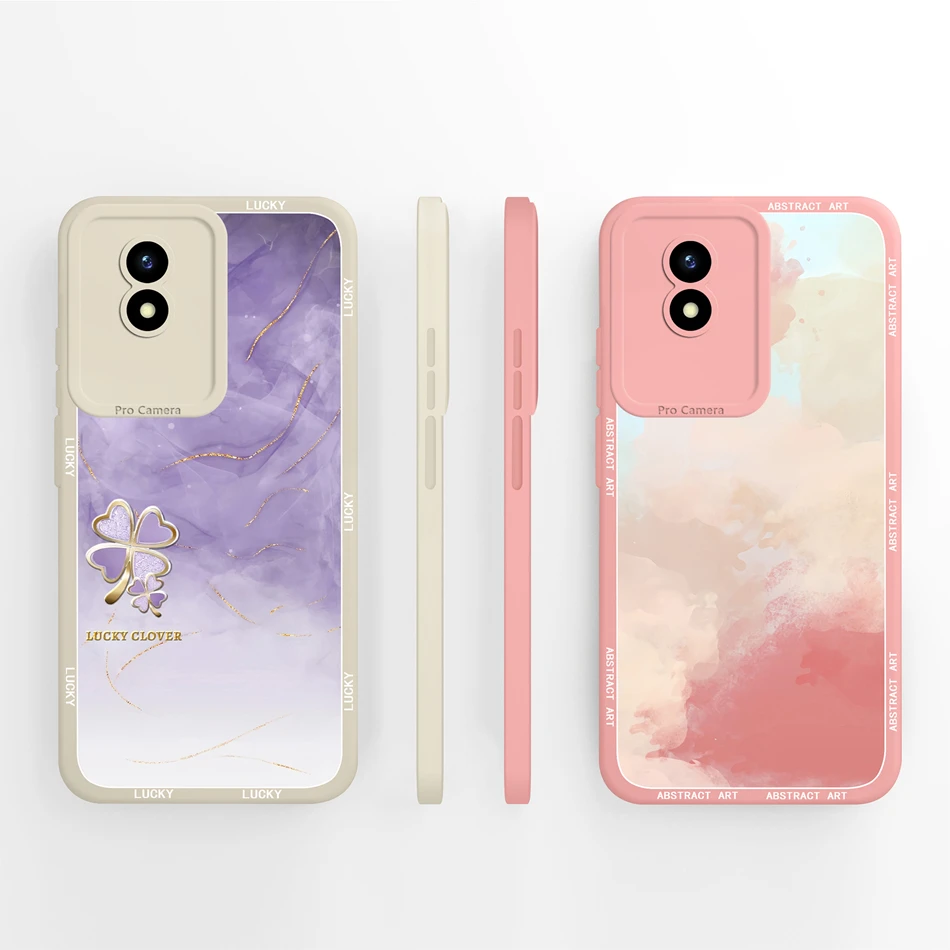 Para Vivo Y02 Y02A Y02T Y02S funda de teléfono patrones coloridos parachoques de silicona líquida suave para Vivo Y 02 carcasa protectora a prueba de golpes - imagen 3