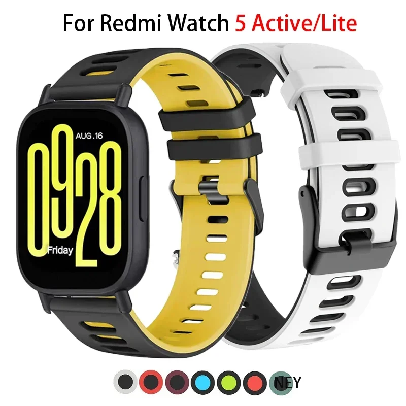 Correa de reloj de 22mm para Redmi Watch 5 active/5 Lite Correa pulsera deportiva de silicona Xiaomi Watch S4 accesorios de banda de 20mm - imagen 2