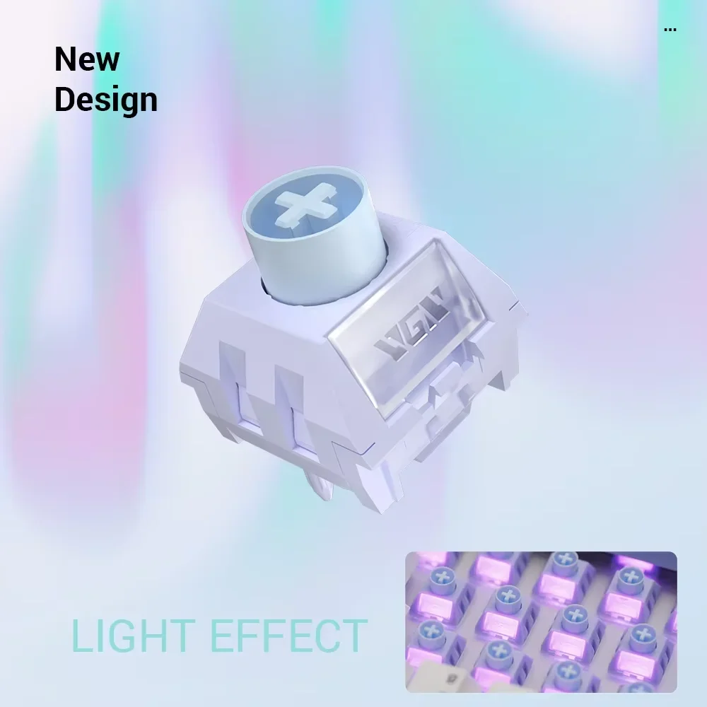 Kailh BOX Aurora ICE Cream Pro interruptor Teclado mecánico interruptores para juegos 5 pines 40g interruptor lineal POM interruptor de resorte de tallo extendido - imagen 2