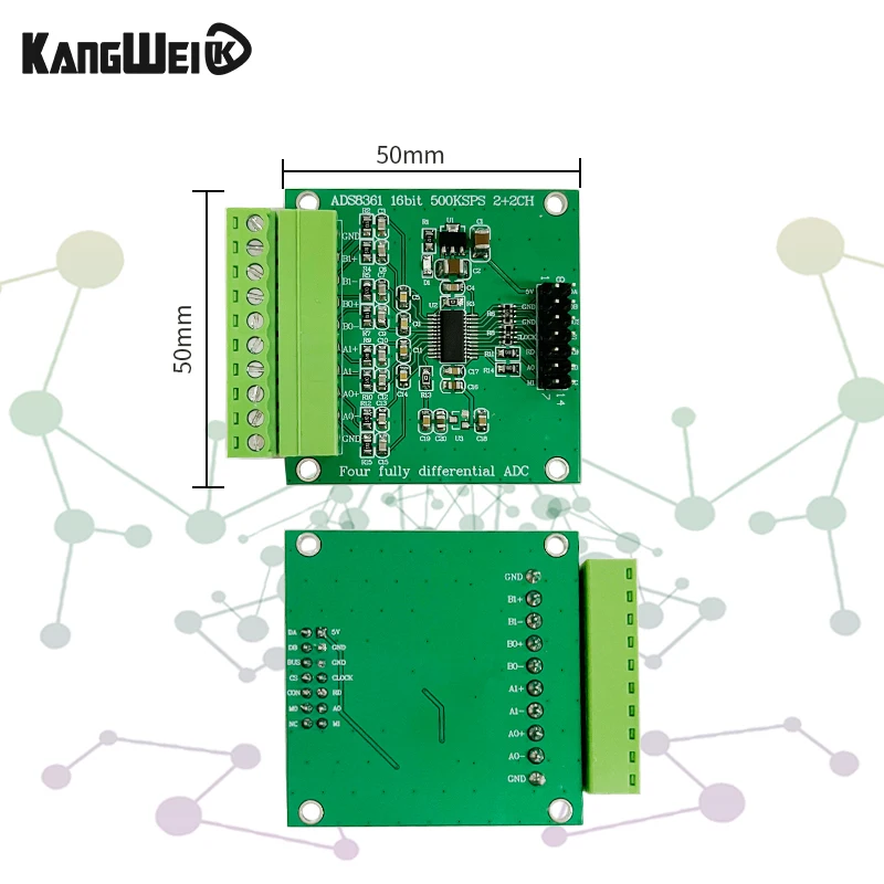 Módulo de adquisición de datos ADS8361 16 bits ADC ADC 500 KSPS 4 canales todas las diferencias - imagen 3