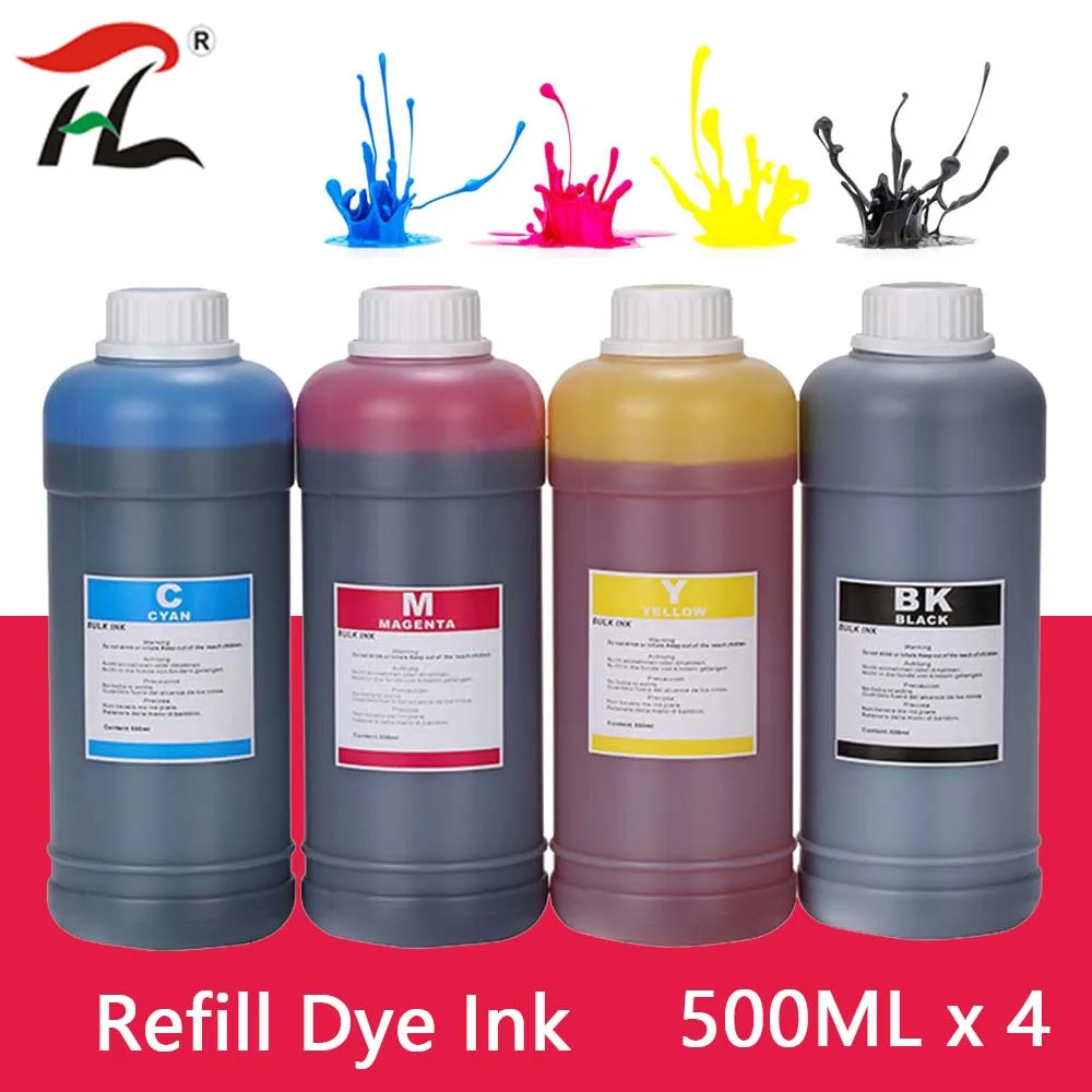 Kit de recarga de tinta para impresora de inyección de tinta Epson, Canon, HP, Brother, Lexmark, Samsung, Dell, 500ml, color negro, C, M Y