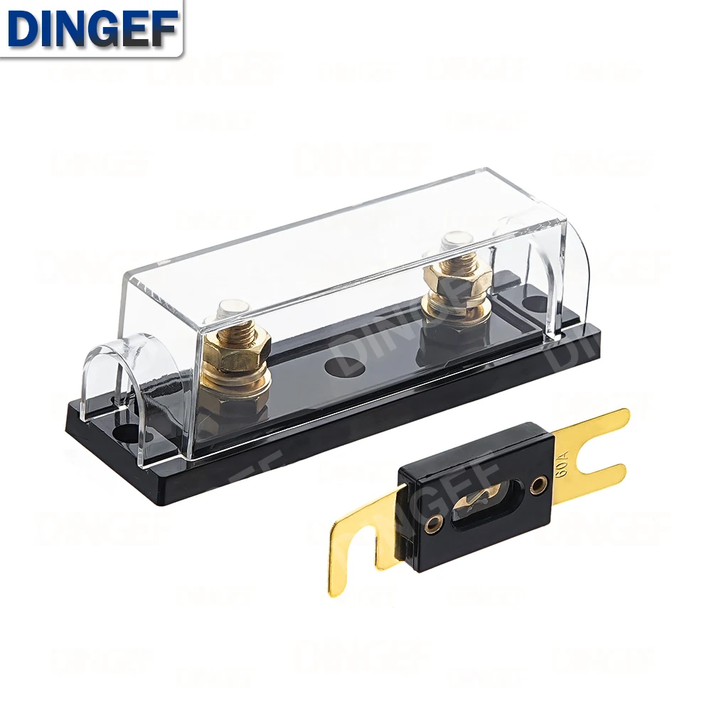 1 Juego de ANL-H ANL-B caja de fusibles transparente para coche ANL portafusibles distribución en línea 0 4 8 GA positivo con fusible ANL 100A 200A