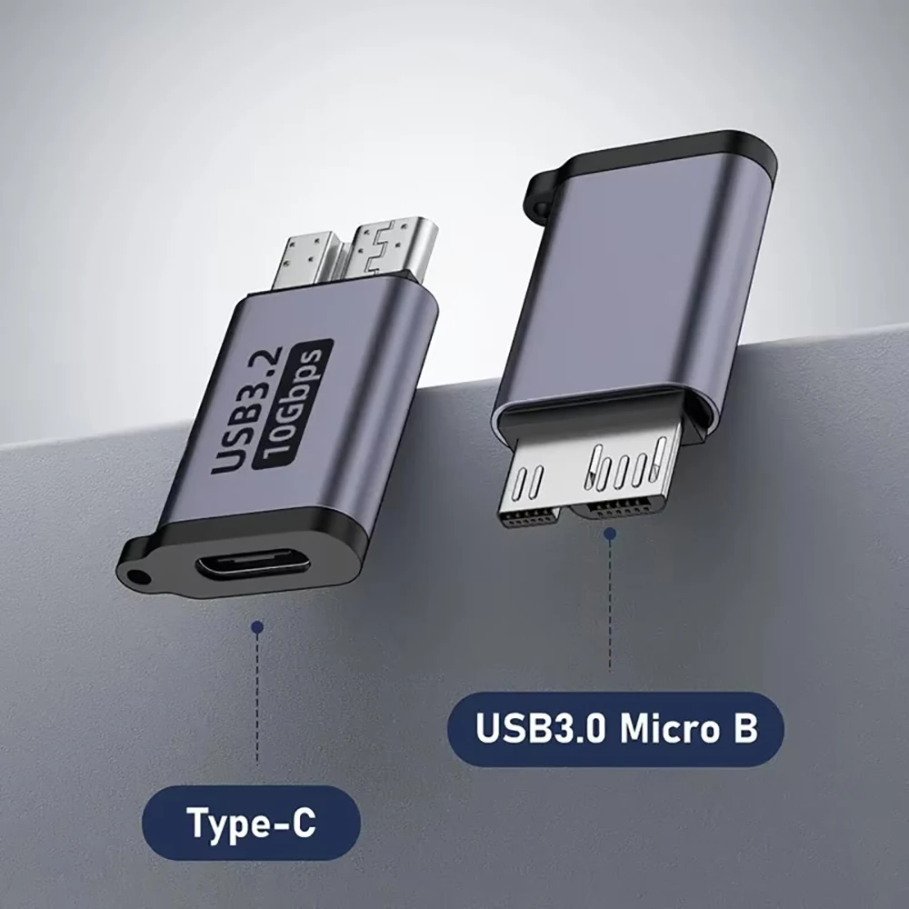 Adaptador USB A/C a Micro B 3,0, convertidor de sincronización de datos de súper velocidad de 10Gbps para Macbook Pro, Samsung HDD SSD, adaptador tipo C a Micro B - imagen 4