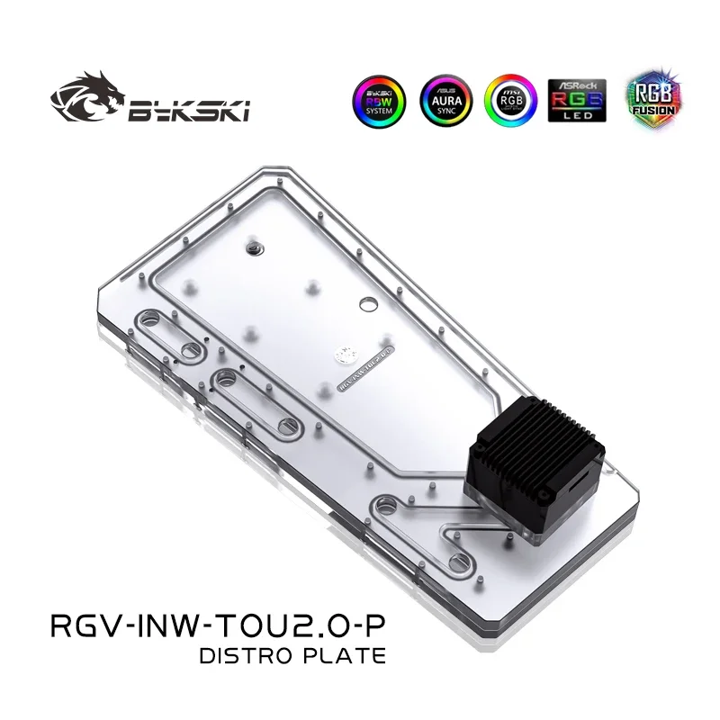 BYKSKI-placa acrílica con solución de canal de agua, uso para chasis de carcasa IN WIN TOU2.0 para CPU GPU Block/3PIN RGB/combo DDC - imagen 2