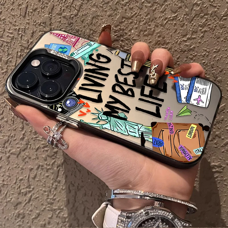 Funda rígida con grafiti de viaje urbano para Samsung Galaxy S23 S24 S25 S22 Ultra S21 Plus FE A56 A36 A26 5G A16 A06 4G Note 20 - imagen 5