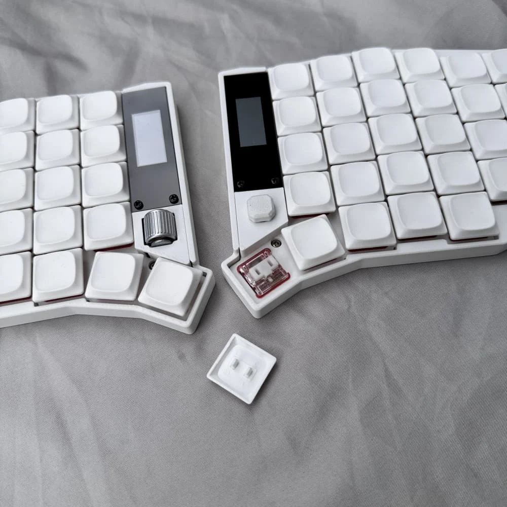 Sofle-Kit de teclado dividido de perfil bajo, Joystick de rodillo personalizado, interruptor Choc Kaih de 58 teclas, teclado dividido inalámbrico Bluetooth ZMK - imagen 5