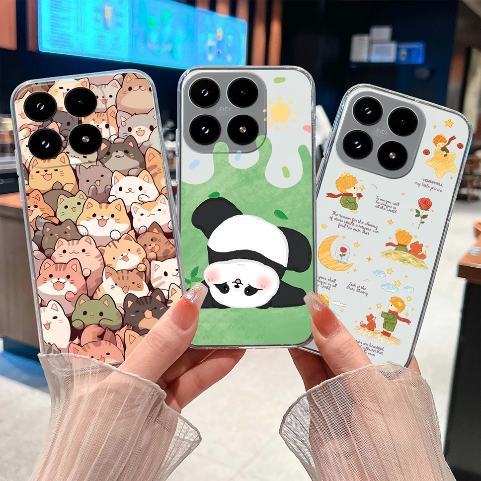 Funda para Xiaomi 17 Pro Max bonitas flores amor corazón suave TPU transparente silicona ligera carcasa de teléfono para Xiaomi 17ProMax - imagen 3