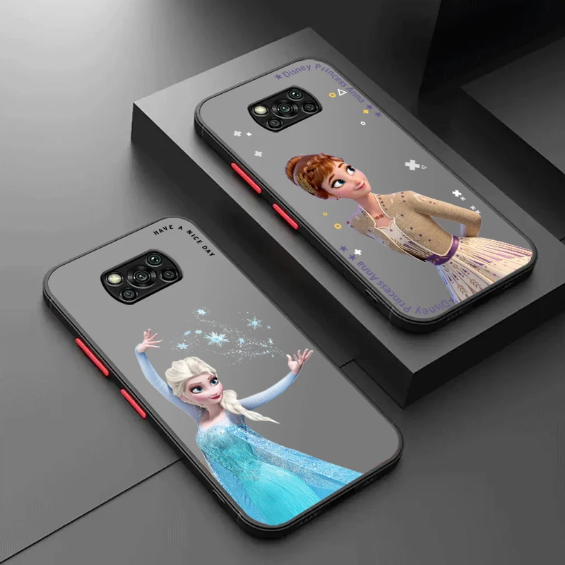 Disney Frozen Princess Ariel Frosted translúcido para Xiaomi Mi Poco X5 X4 X3 M6 M5S M5 M4 M3 F5 F4 F3 F6 Pro 5G TPU Phone Case