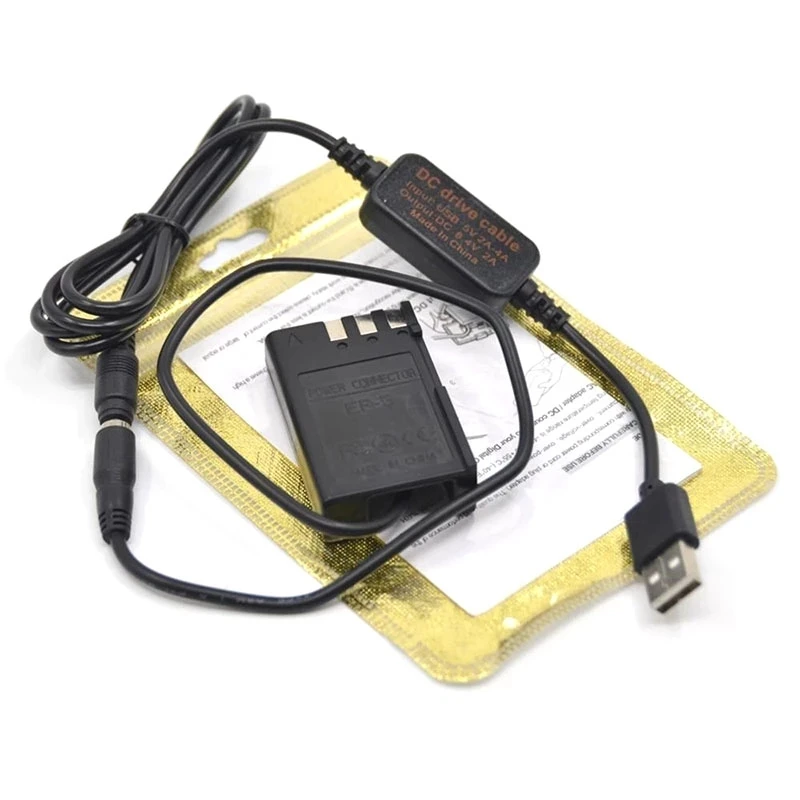 Adaptador de Cable USB de 5V + acoplador de CC EP-5 EN-EL9 ENEL9 batería falsa para cámara Nikon D40 D40X D60 D3000 D5000 - imagen 3