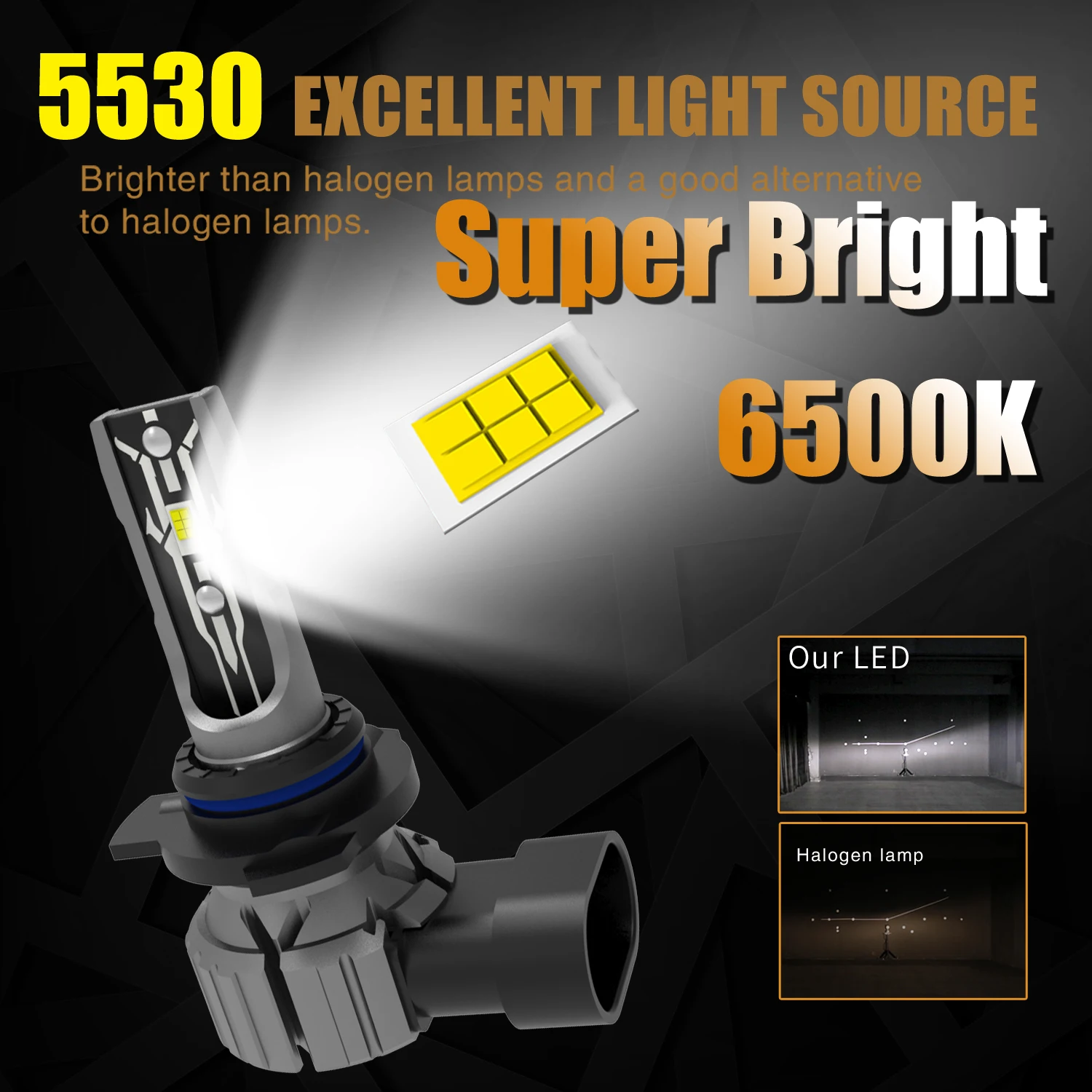 2x HIR2 faro Led Canbus sin Error 9012 bombilla de coche de alta potencia 6000K lámpara de diodo de luz blanca 12v 55w para Toyota Auris 2012 ~ 2018 - imagen 3