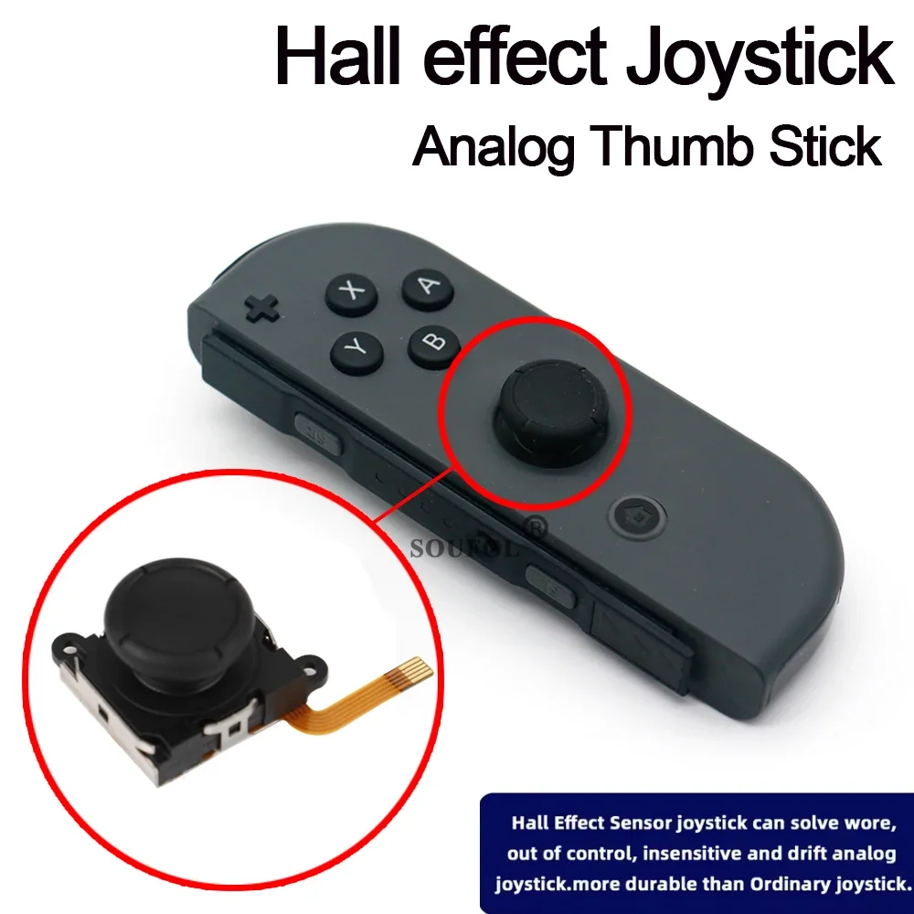 Joystick de efecto Hall, Joysticks de detección Hall para Switch/Lite/OLED Joycon, palanca de pulgar analógica 3D, sin palos electromagnéticos a la deriva - imagen 5