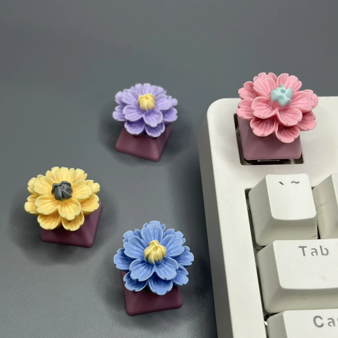 Teclas de flores personalizadas ESC, teclado mecánico para juegos de altura OEM, teclas dedicadas, teclas rosas para niña - imagen 5