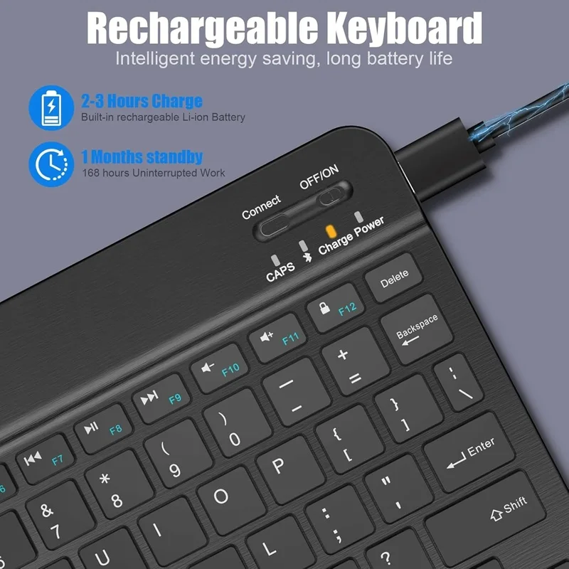 Teclado inalámbrico Bluetooth Mini teclado para ordenador portátil tableta teléfono Ipad Xiaomi teclado para juegos recargable Android iOS Windows - imagen 4