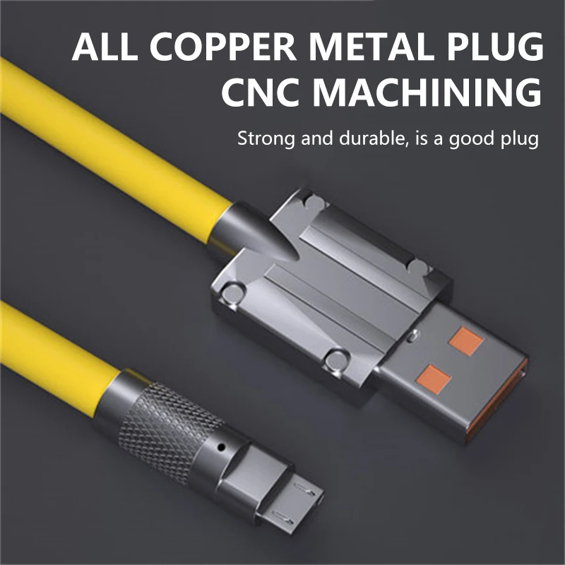 UTHAI XJ-Cable de datos de silicona líquida de aleación de Zinc de carga rápida, 120W, Bold 6,0, para Android tipo c