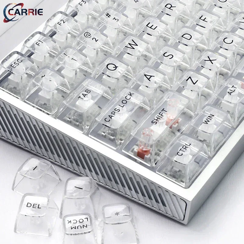 Teclas transparentes retroiluminadas en blanco para interruptor de teclado mecánico, 132 teclas, cristal, PC, juegos, teclas universales, teclas personalizadas DIY - imagen 2