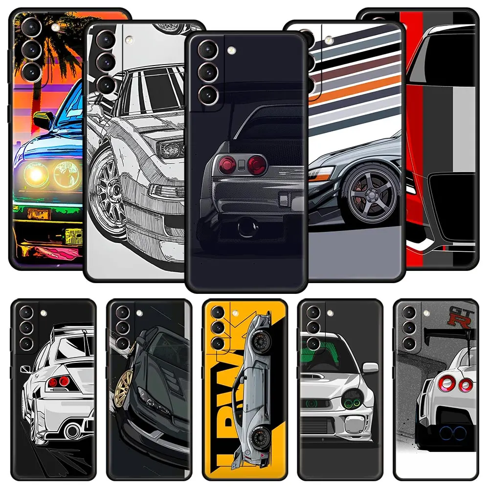 Funda de teléfono japonesa JDM para Samsung Galaxy S24 S23 S22 S20 Ultra S21 FE 5G S10 S9 Plus S10E S8 funda de silicona suave