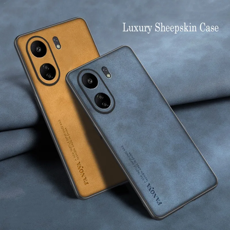 Funda de piel de oveja de lujo para Xiaomi Redmi 13C, carcasa de silicona a prueba de golpes, 4G, 5G - imagen 4