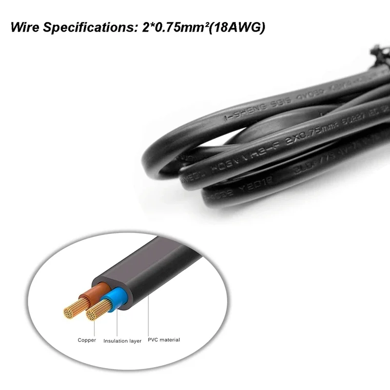 Cable de extensión de alimentación de la UE, Cable de alimentación C7, figura 8, enchufe europeo, Cable de CA para Samsung, LG, Sony, TV, Monitor Samsung, fuente de alimentación PS2 3 - imagen 3