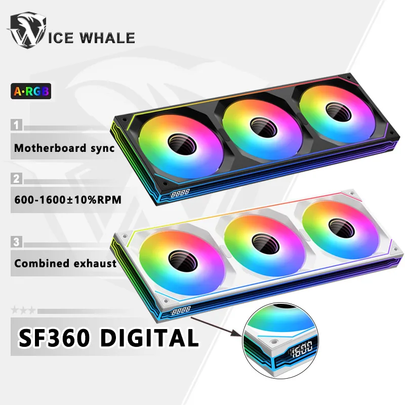XIGMATEK SF360 DIGITAL ARGB PC ventilador con cubierta espejo infinito sincronización de la placa base 4PIN PWM CPU ventilador enfriador estructura unida