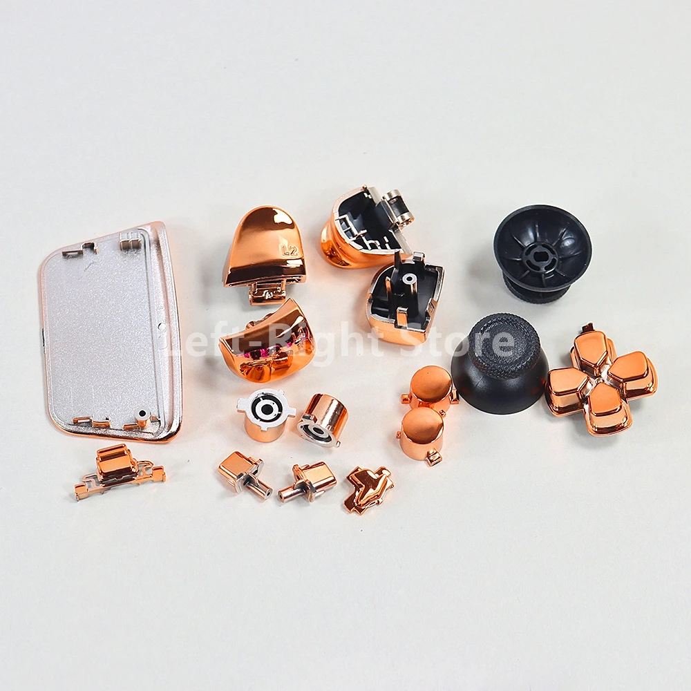 Juego completo de 15 botones cromados para Playstation 5 3,0, tapa de Joystick L1 R1 L2 R2 d-pad para controlador PS5 V3 - imagen 3