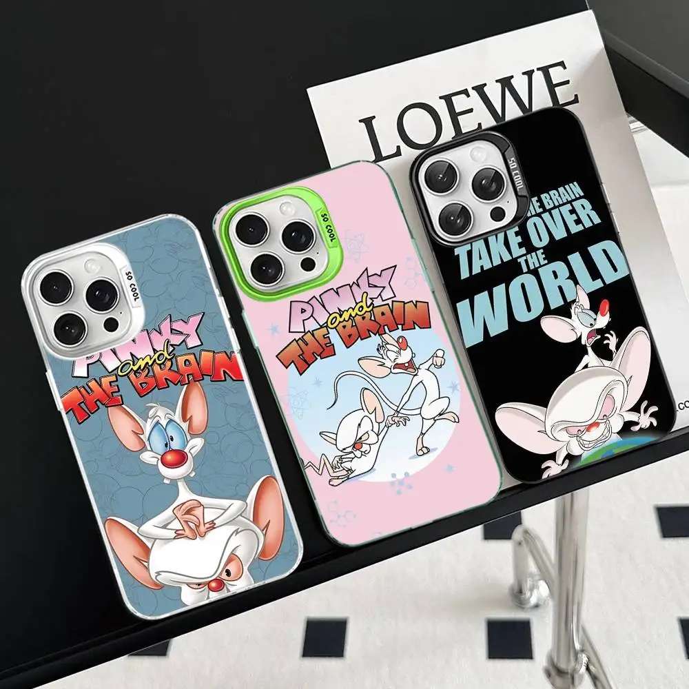 Pinky y el cerebro funda de teléfono para iPhone 17 16 15 14 13 12 11 Pro MAX mate a prueba de golpes trasera anticaída cubierta mate - imagen 4