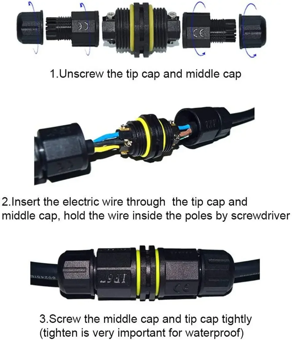 Conector de Cable eléctrico IP68 impermeable para exteriores, 2 uds., 2P3P4P, enchufe M20, bloque de terminales de 5-11mm, caja de conexiones de Cable de alimentación externa - imagen 3