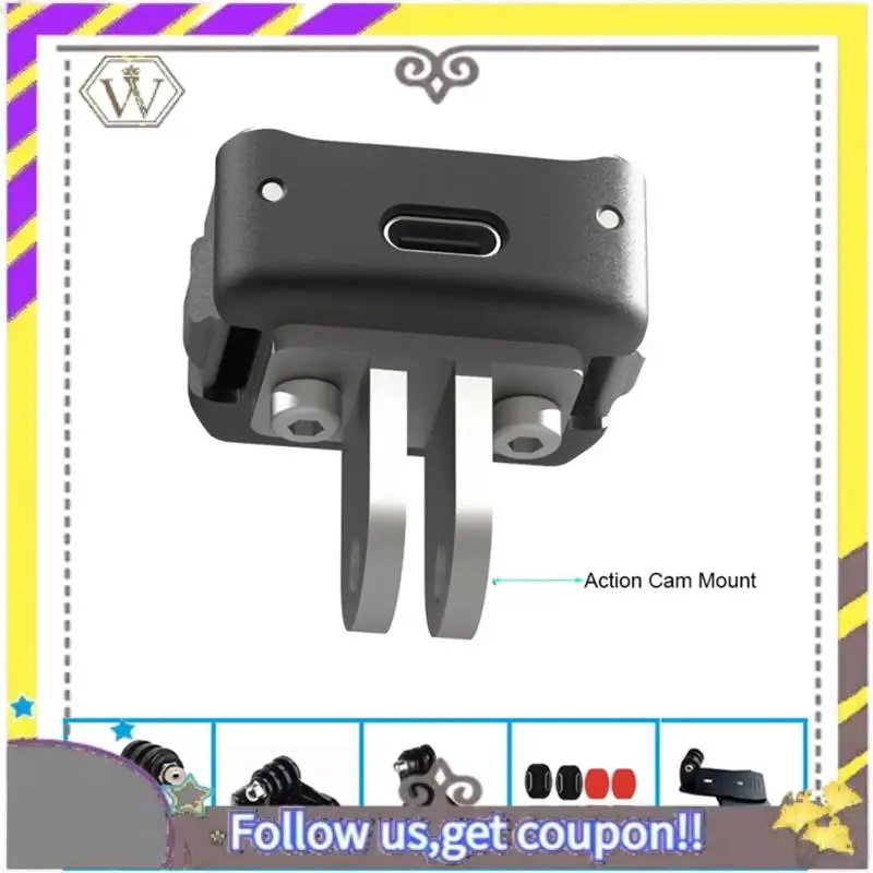 Nueva Base de carga para DJI Pocket 3 tipo C 1/4 adaptador de montaje cámara cardán portátil para DJI OSMO Pocket 3 Camra Accesorios - imagen 3