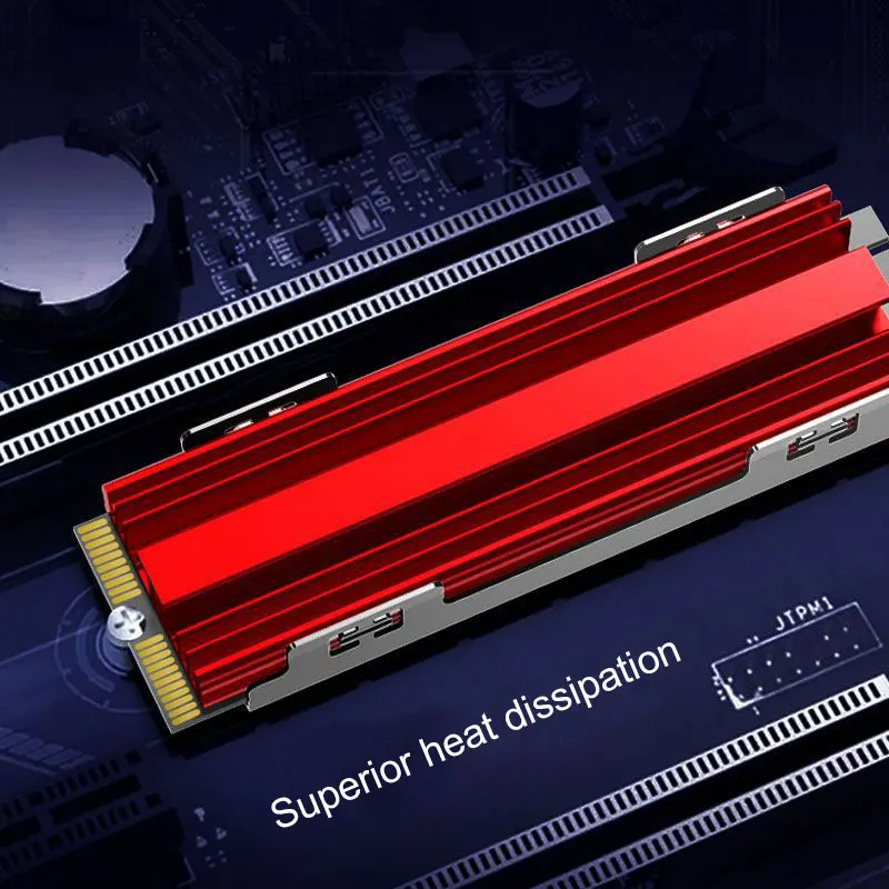 Angitu M.2 SSD Cooler Disipador de calor sólido M2 Drive Cooler NVME Chaleco de enfriamiento de estado sólido SSD Negro Rojo - imagen 4