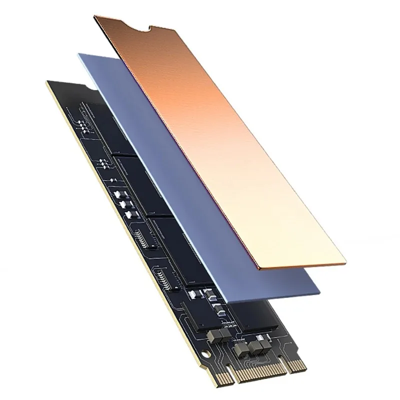 TEUCER-disipador de calor M.2 NVMe SSD, disco duro HDD 2280, radiador de cobre puro con almohadilla térmica para ordenador portátil, accesorios de computadora - imagen 3