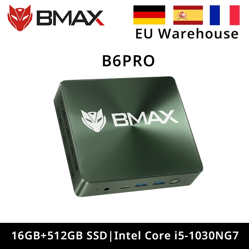 BMAX B6Pro MINI PC Intel® Core™ i5 16GB 512GB SSD Windows 11 2.4GHz/5GHz Dual Band Wi-Fi Type-C/HDMI computer