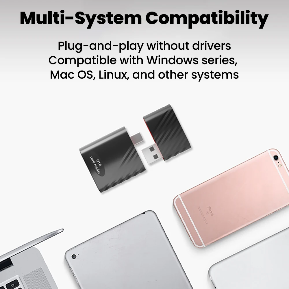 Lector de tarjetas multifuncional 6 en 1, adaptador OTG USB 2,0 a tarjetas TF/SD, adaptador de memoria de diseño combinado portátil para teléfono y portátil - imagen 5