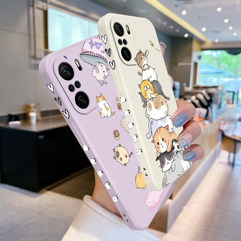Funda de teléfono de dibujos animados para Xiaomi Redmi Note 13, 12, 12Pro, 11, 11S, 11T, 10S, 10 Pro Plus, 5G, cuerda líquida izquierda - imagen 5
