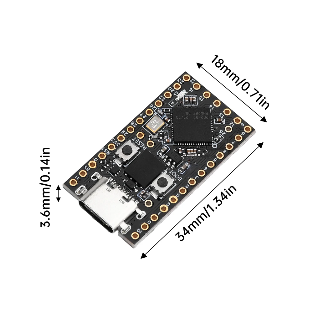 ProMicro-Mini Placa de desarrollo RP2040, doble núcleo, compatible con placa de desarrollo myro Python tipo C ProMicro RP2040 - imagen 4