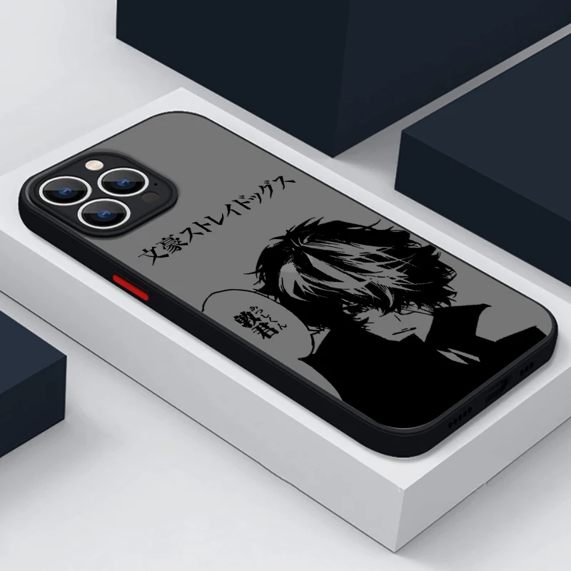 Funda de teléfono de Anime Bungo Stray Dogs para Apple iPhone 15 14 13 12 11 XS Mini Pro Max 8 XR X mate translúcido esmerilado - imagen 4