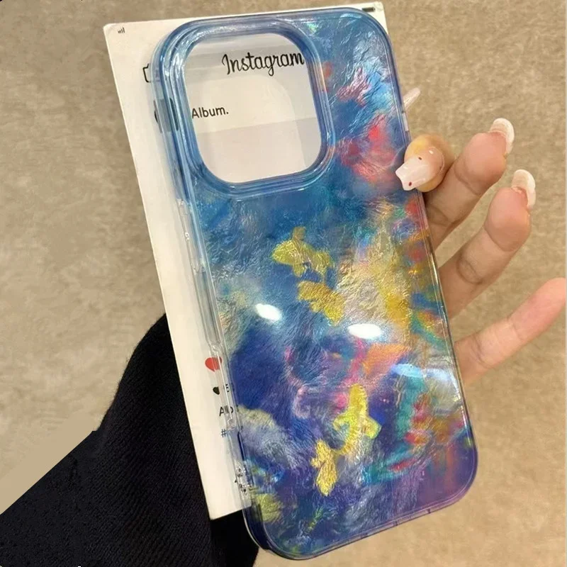 Funda de teléfono con mariposa y pez dorado degradado para IPhone 16 15 14 13 12 11 X XR Xs SE2 SE 8 7 Plus Pro Max Mini, funda trasera a prueba de golpes - imagen 2