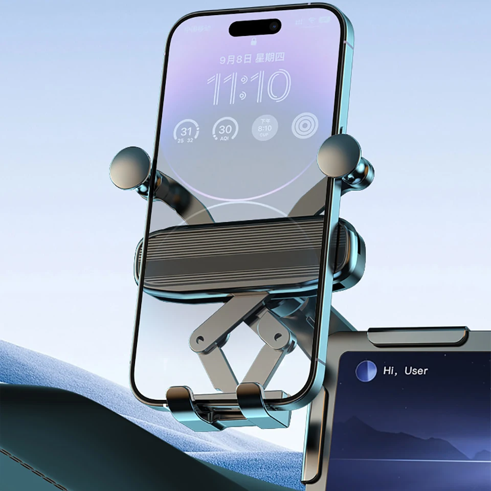 Soporte para teléfono con pantalla de coche de aleación 360 °   Soporte ajustable giratorio apto para Tesla Model 3 Highland Y accesorios de coche Universal - imagen 2