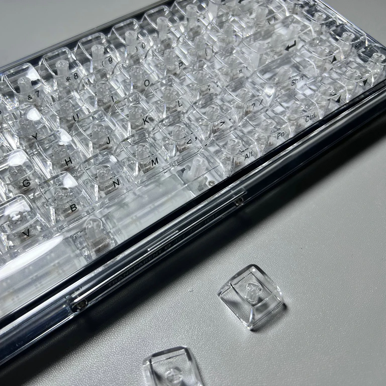 Teclas transparentes de cristal con perfil CBSA de 132 teclas para teclado mecánico MX Switch, teclas para juegos retroiluminadas en blanco, personalizadas, GK61 - imagen 5