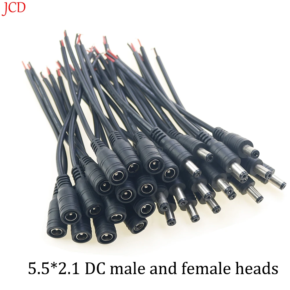 Conector de Cable macho o hembra de CC para tira de luces LED, 5/10 piezas, 5,5x2,1, 3528, 5050 - imagen 2