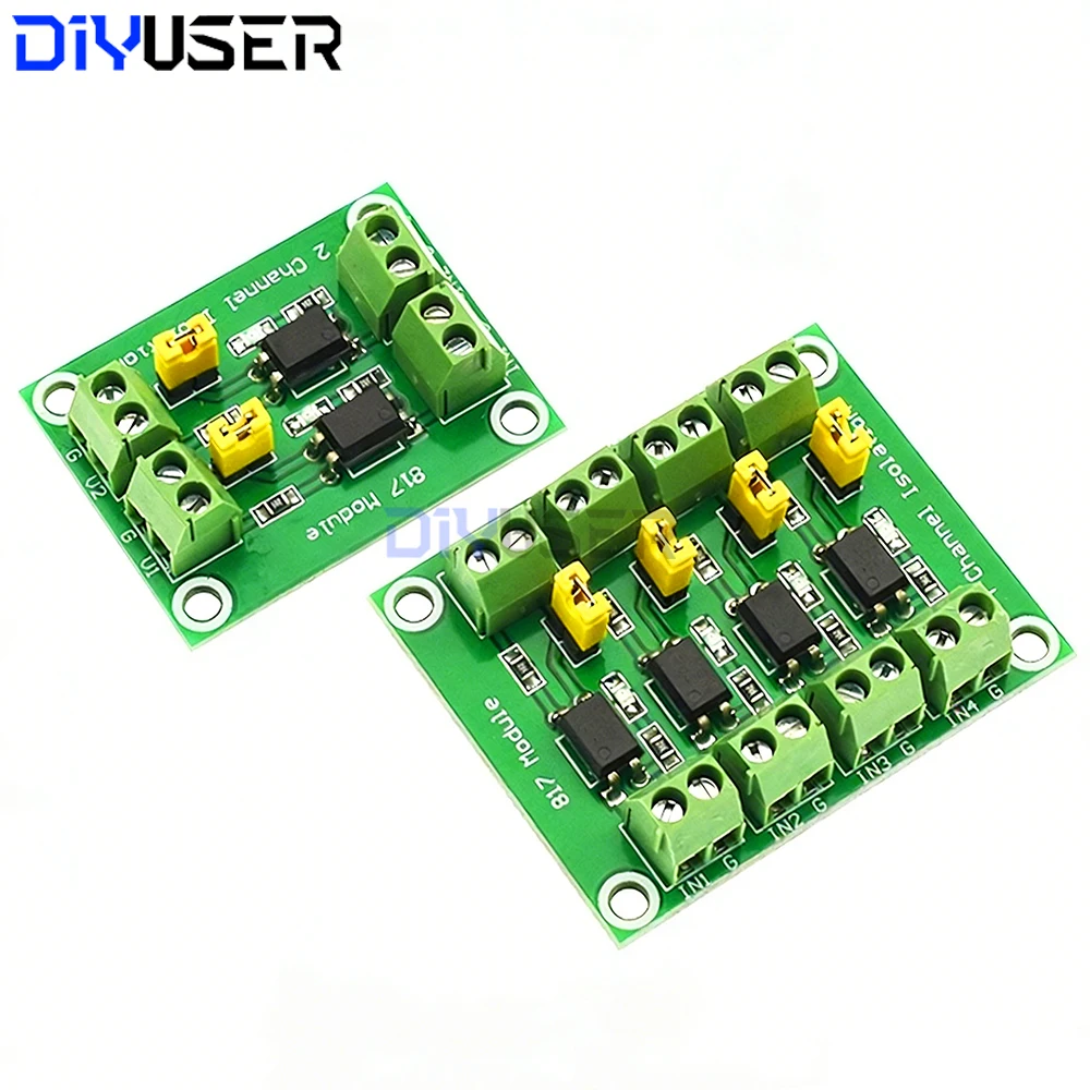 PC817 2 4 canales optoacoplador placa de aislamiento adaptador convertidor de voltaje 3,3 V a 5V3.6-30V controlador fotoeléctrico aislado - imagen 3