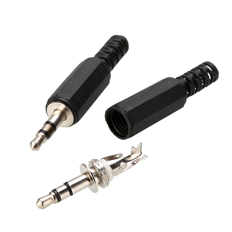 Conector estéreo de 3 polos para reparación de auriculares, adaptador macho de 3,5mm para auriculares DIY