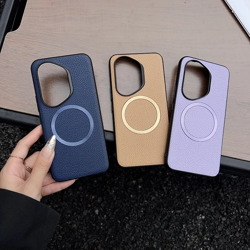 Funda Magsafe para Honor 400 Pro 400 versión Global Funda de cuero de lujo con sensación de piel magnética para Honor 400Pro Funda de carga inalámbrica