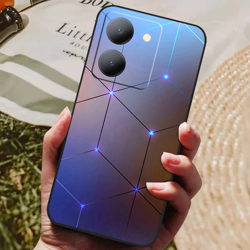 Para Vivo Y36 5G funda negra a prueba de golpes fundas traseras suaves de silicona para Vivo Y36 4G V2247 funda de teléfono Y 36 5G Lion Wolf Shell - imagen 3