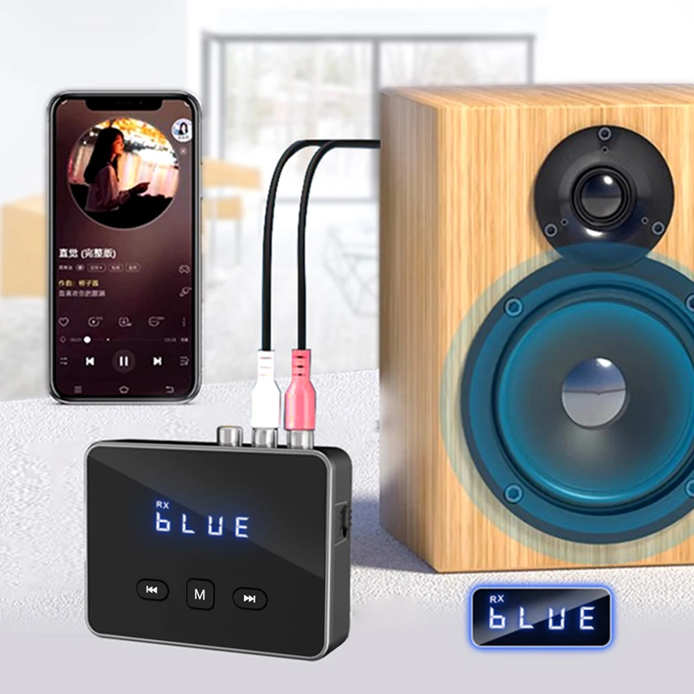 Receptor transmisor BT 5,4 con RCA 3,5mm AUX y pantalla adaptador de Audio BT adaptador inalámbrico para TV/coche/PC/estéreo doméstico/altoparadores - imagen 3