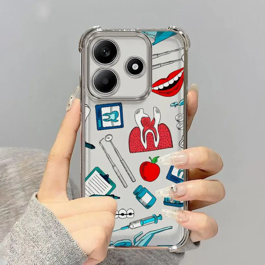 Cool enfermera medicina funda transparente para Xiaomi Redmi 13C K80 5G K80 Pro 14C A5 A3 A3X - imagen 2