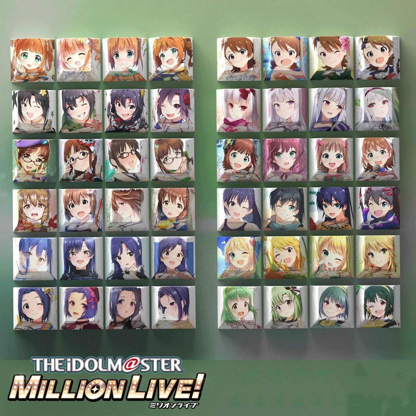 Juego de 4 teclas The Idol Master, teclas PBT con subcama de tinte, perfil de cereza R4, teclas de altura, teclas ACGN de dibujos animados de Anime para interruptor MX