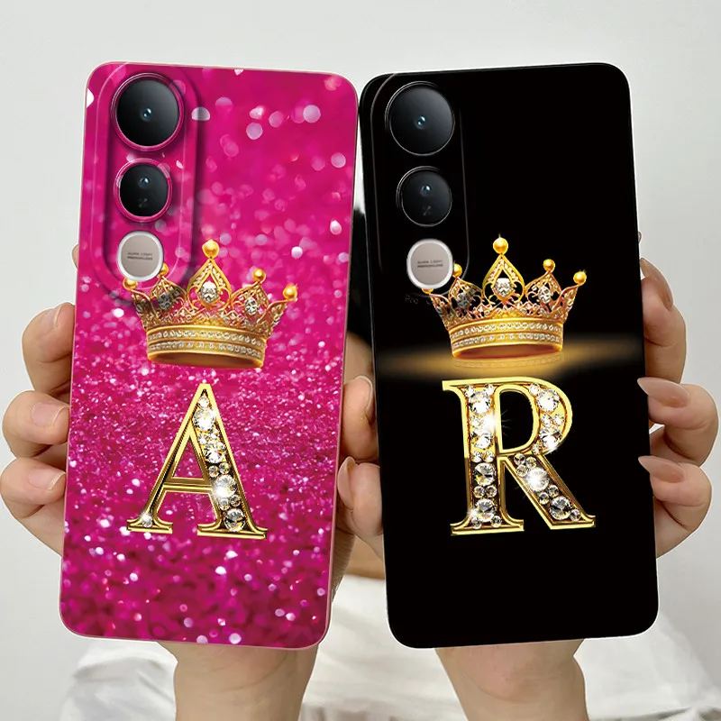 Para Vivo V50 Lite 5G funda de lujo con letras pareja de fundas de teléfono suaves de silicona para Vivo V50 V50Lite 5G protección de cámara contraportada