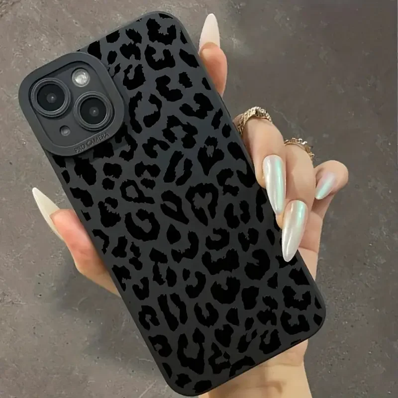 Funda de teléfono con estampado de leopardo negro para Samsung Galaxy A15 A35 A55 5G A34 A54 A33 A53 S25 S24 Ultra S23 S22 Plus S21 FE - imagen 4