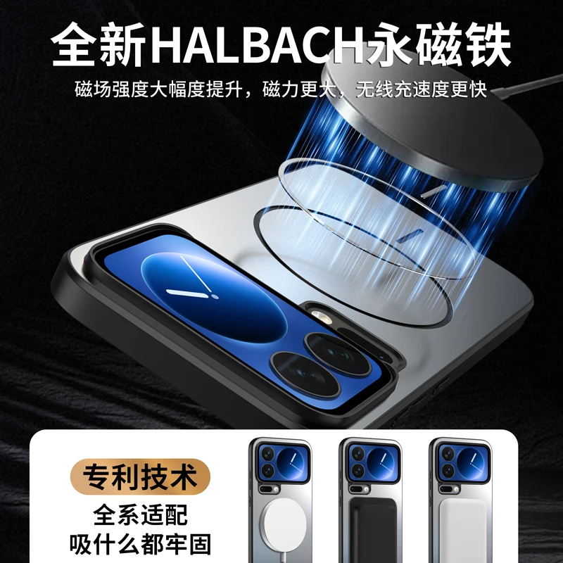 Para Xiaomi 17 Pro Max funda para Magsage funda de teléfono mate magnética para Xiaomi Mi17 17pro a prueba de golpes TPU + PC cubierta de carga inalámbrica - imagen 2