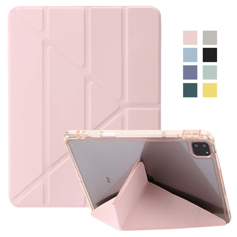 Funda de cuero para iPad Pro 13 2024, carcasa rígida de acrílico con soporte trasero para iPad Pro 11, 13 pulgadas, 2024, M4 con portalápices